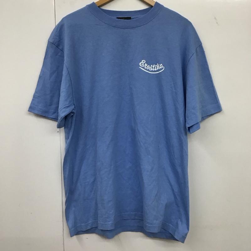 エロスティカ EROSTiKA Tシャツ 半袖 半袖カットソー プリントTシャツ クルーネックカットソー XL プリント 青 / ブルー /  メンズ USED 古着 中古 10134624