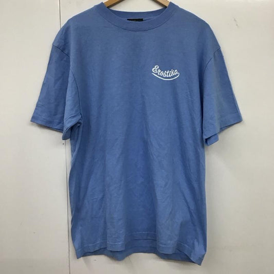 エロスティカ EROSTiKA Tシャツ 半袖 半袖カットソー プリントTシャツ クルーネックカットソー XL プリント 青 / ブルー /  メンズ USED 古着 中古 10134624