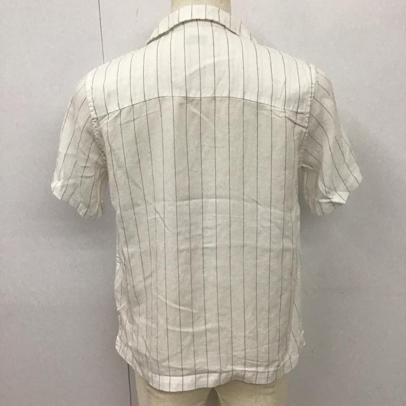 サタデーズサーフニューヨークシティー SATURDAYS SURF NYC シャツ、ブラウス 半袖 BBG-5715-B オープンカラーシャツ 開襟 XS ストライプ 白 / ホワイト / X 黒 / ブラック /  メンズ USED 古着 中古 10113087