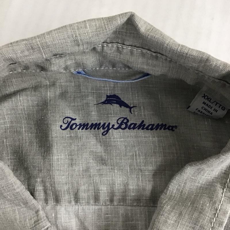トミーバハマ Tommy Bahama シャツ、ブラウス 長袖 長袖シャツ カラーシャツ ポケットシャツ 長袖カットソー XXL ロゴ、文字 灰 / グレー /  メンズ USED 古着 中古 10119946