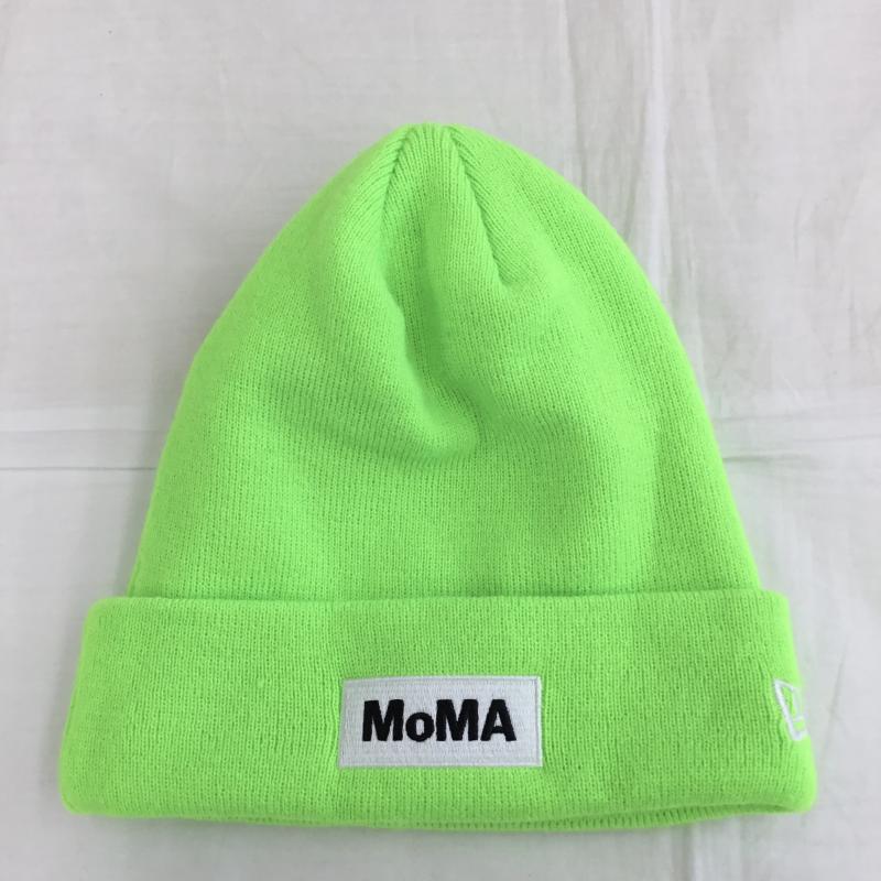 ニューエラ NEW ERA 帽子 ニット帽 MoMA FREE ロゴ、文字 黄緑 / イエローグリーン /  メンズ USED 古着 中古 10136546