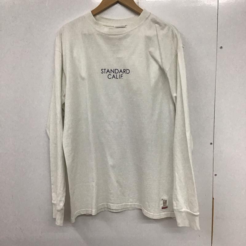 スタンダード カリフォルニア STANDARD CALIFORNIA Tシャツ 長袖 L ロゴ、文字 X プリント 白 / ホワイト /  メンズ USED 古着 中古 10134812