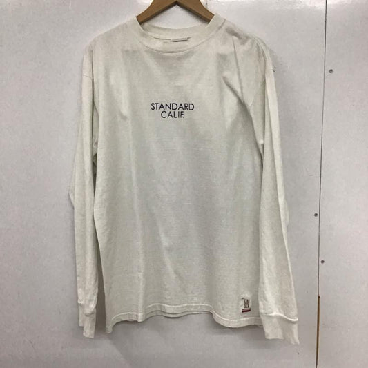 スタンダード カリフォルニア STANDARD CALIFORNIA Tシャツ 長袖 L ロゴ、文字 X プリント 白 / ホワイト /  メンズ USED 古着 中古 10134812