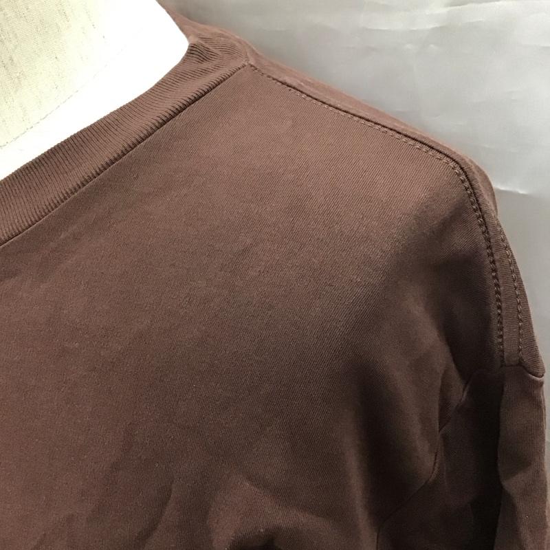 ナノユニバース nano・universe Tシャツ 半袖 668-1124074 Anti Smell エチケットTシャツ S 無地 茶 / ブラウン /  メンズ USED 古着 中古 10117061