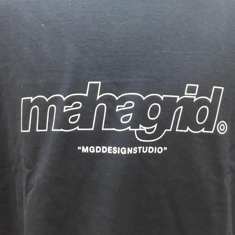 古着 USED カットソー 長袖 mahagrid 長袖カットソー プリントカットソー クルーネックカットソー XL ロゴ、文字 紺 / ネイビー /  メンズ USED 古着 中古 10121961