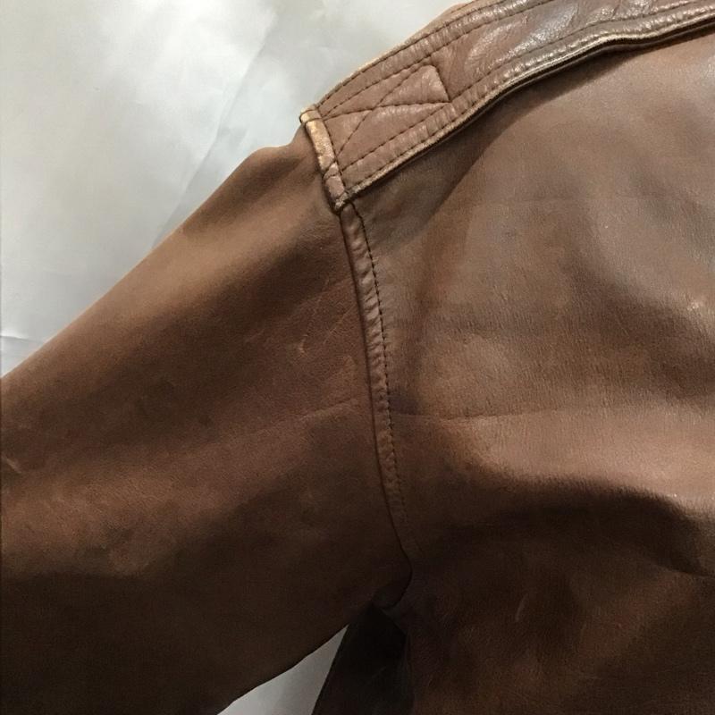 バナナリパブリック BANANA REPUBLIC ジャケット、上着 ジャケット、ブレザー レザージャケット ジップアップジャケット カジュアルジャケット アウター 40 無地 茶 / ブラウン /  メンズ USED 古着 中古 10111018