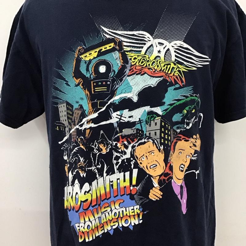 ギルダン GILDAN Tシャツ 半袖 Aerosmith 2013 tour エアロスミス L プリント 紺 / ネイビー /  メンズ USED 古着 中古 10118129