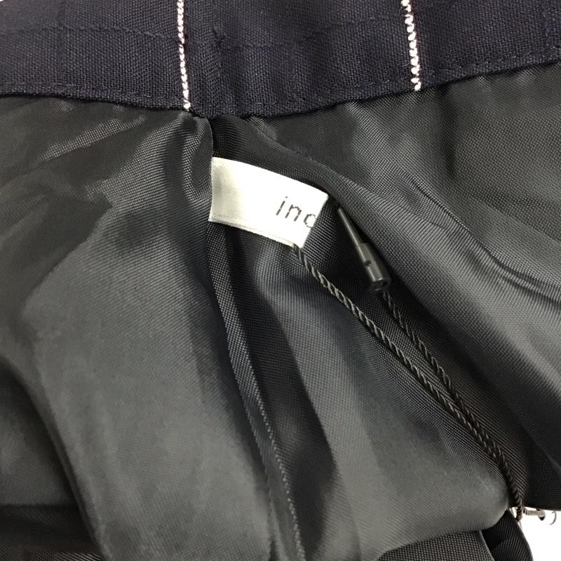 インデックス index スカート ひざ丈スカート L チェック 紺 / ネイビー /  レディース USED 古着 中古 10121411