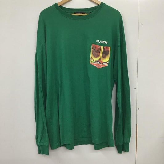 エクストララージ XLARGE カットソー 長袖 長袖カットソー プリントカットソー クルーネック XL プリント 緑 / グリーン /  メンズ USED 古着 中古 10132309