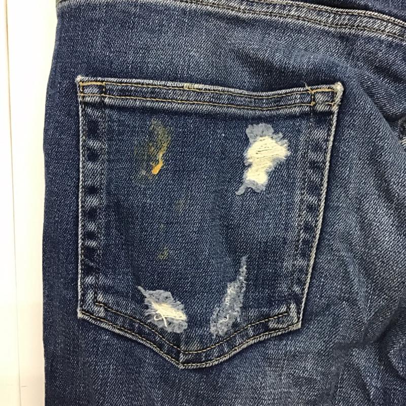 ザラメン ZARA MAN パンツ デニム、ジーンズ デニムパンツ スリムパンツ カジュアルパンツ ストレッチパンツ 40インチ ダメージ加工 インディゴ / インディゴ /  メンズ USED 古着 中古 10129510