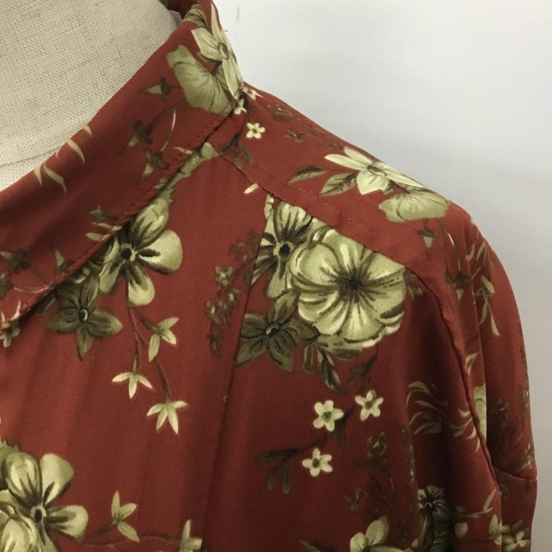 マウジー MOUSSY ワンピース ロングスカート 0109AS30-7530 SIDE SLIT LONG SHIRT 長袖 FREE 花柄 茶 / ブラウン /  レディース USED 古着 中古 10116075
