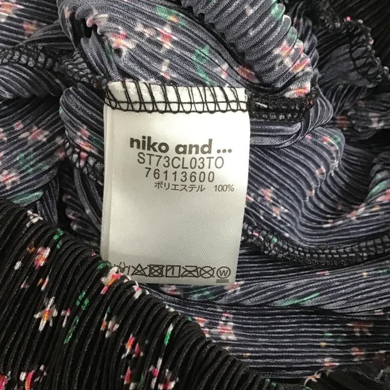 ニコアンド niko and... ボトムス ボトムス ST73CL03TO プリーツ ワイドパンツ ガウチョパンツ 4 花柄 黒 / ブラック /  レディース USED 古着 中古 10107144
