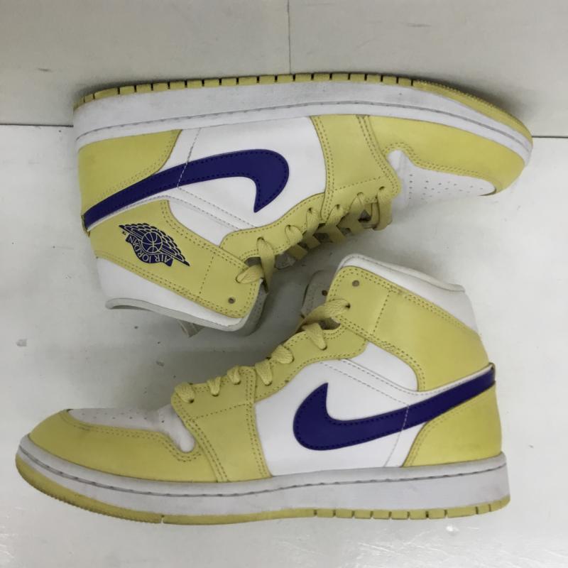 ナイキ NIKE スニーカー スニーカー BQ6472-701 Air Jordan 1 Mid Lemon Wash ウィメンズ 26.5cm ロゴ、文字 黄 / イエロー /  メンズ USED 古着 中古 10134014