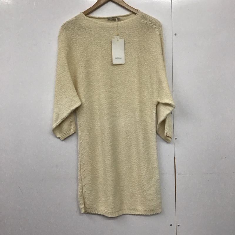 ザラ ZARA ワンピース ひざ丈スカート M 無地 アイボリー / アイボリー /  レディース USED 古着 中古 10143425