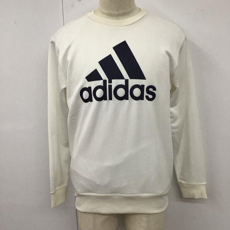 アディダス adidas トレーナー 長袖 DN1451 クルーネック スウェット M ロゴ、文字 白 / ホワイト /  メンズ USED 古着 中古 10123283