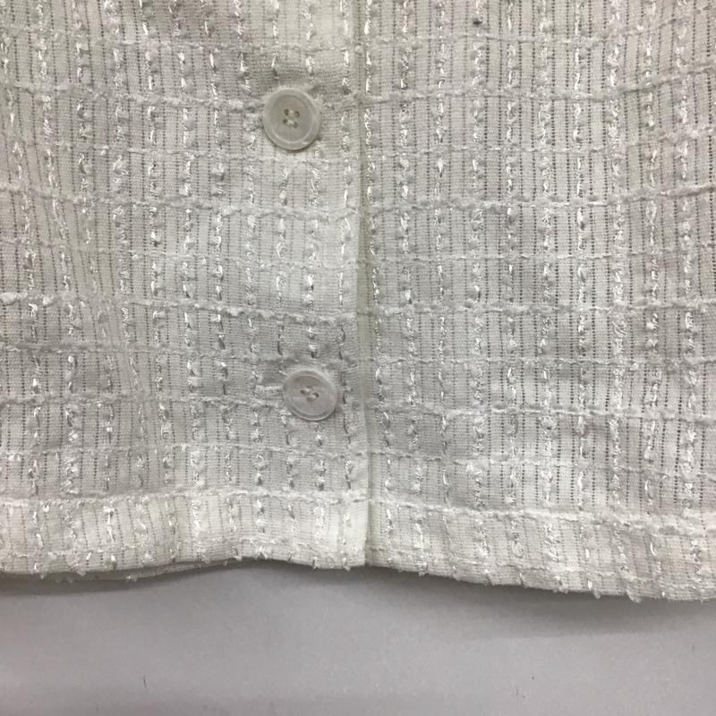 ロペピクニック ROPE  PICNIC カーディガン 半袖 半袖カーディガン ショート丈 前ボタン 38 総柄 白 / ホワイト /  レディース USED 古着 中古 10136107