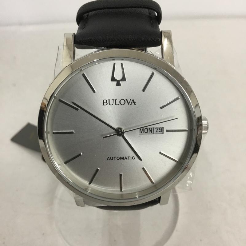 ブローバ BULOVA 腕時計 アナログ（自動巻き） 96C130 箱有 レザーベルト ロゴ、文字 黒 / ブラック / X 銀 / シルバー /  メンズ USED 古着 中古 10133876