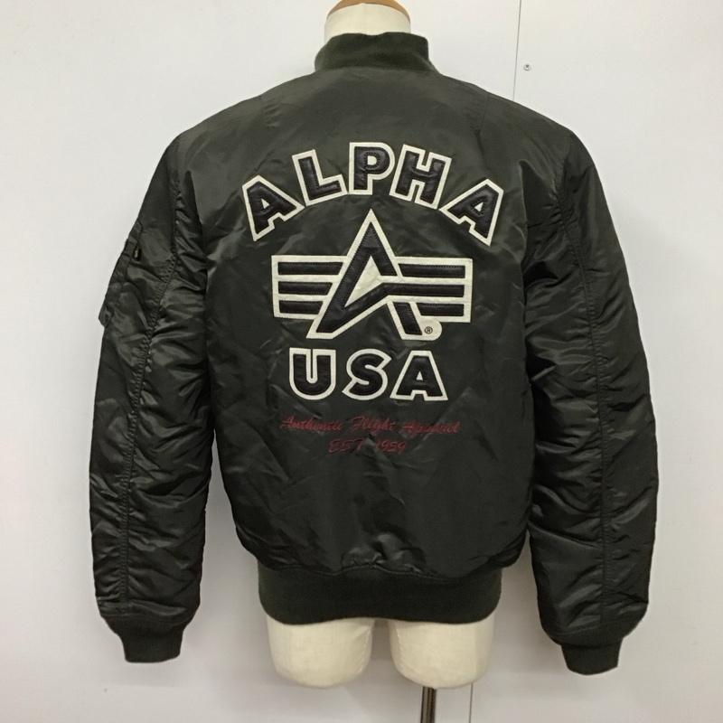 アルファインダストリー Alpha Industries ジャケット、上着 ジャケット、ブレザー ジップアップジャケット ジャンパー ジャケット カジュアルジャケット アウター XL ロゴ、文字 カーキ / カーキ /  メンズ USED 古着 中古 10124258