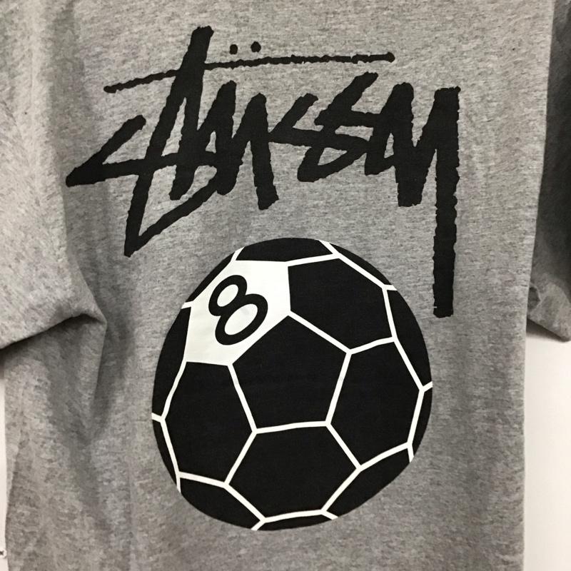 ステューシー STUSSY Tシャツ 半袖 半袖カットソー プリントTシャツ クルーネックカットソー M プリント 灰 / グレー /  メンズ USED 古着 中古 10130577