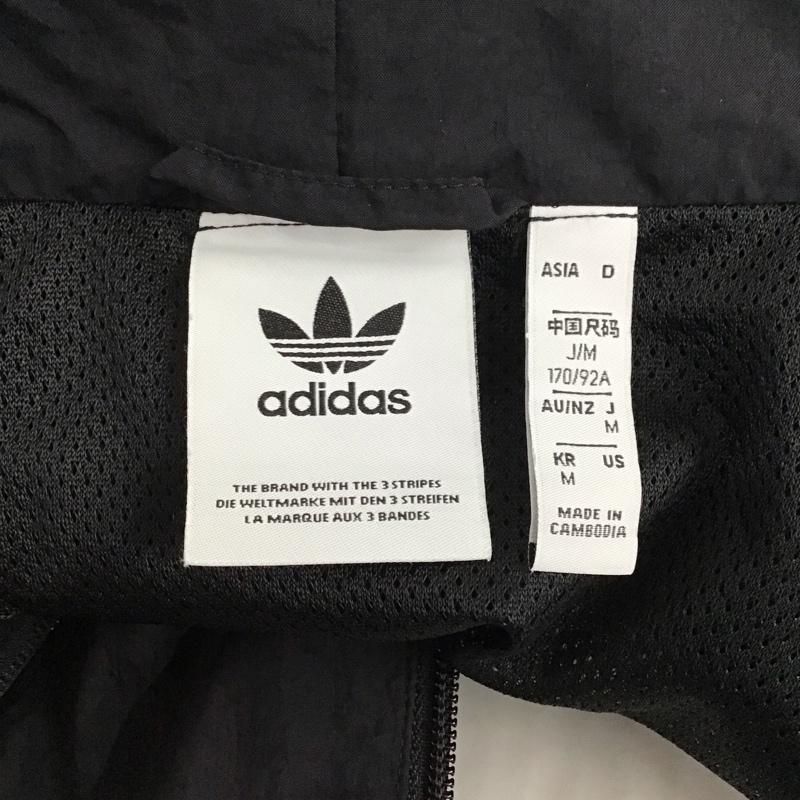 アディダス adidas ジャケット、上着 ジャンパー、ブルゾン gd2553 ナイロンジャケット ジップアップジャケット パーカー M ロゴ、文字 黒 / ブラック /  メンズ USED 古着 中古 10123610