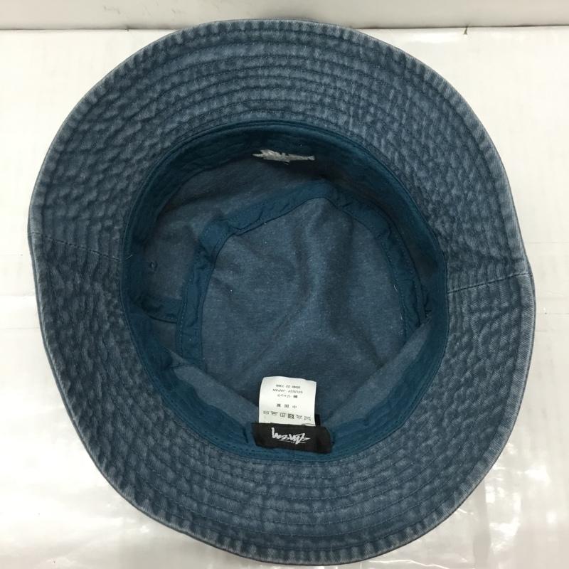 ステューシー STUSSY 帽子 ハット コットン バケットハット バケハ ロゴ、文字 水色 / ライトブルー /  メンズ USED 古着 中古 10109222
