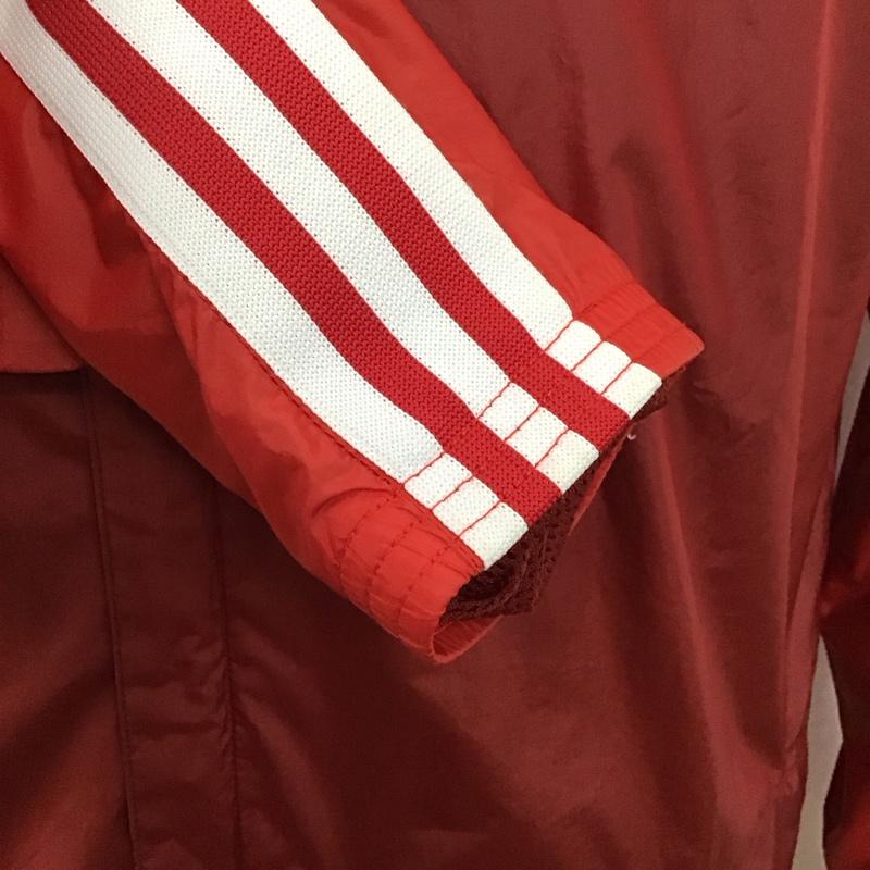 アディダス adidas ジャケット、上着 ジャンパー、ブルゾン ジップアップジャケット ナイロンジャケット アウター ロゴ、文字 赤 / レッド /  メンズ USED 古着 中古 10125006