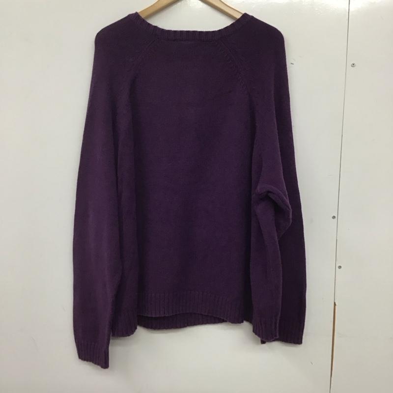 ランズエンド LANDS END ニット、セーター 長袖 長袖ニットカットソー クルーネック セーター 無地 紫 / パープル /  メンズ USED 古着 中古 10140307