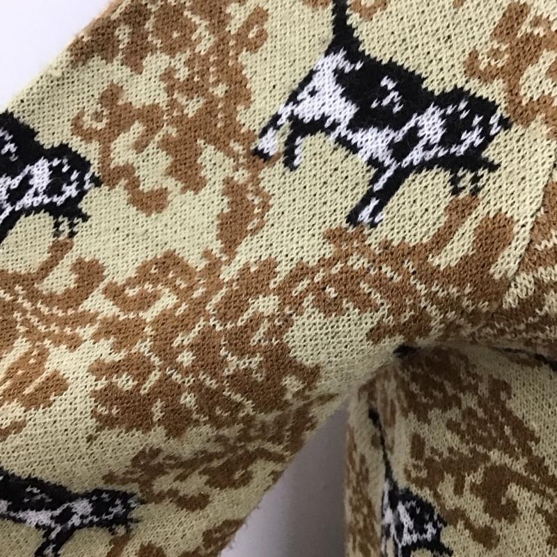 ジーユー GU ニット、セーター 長袖 gu×undercover コラボ 長袖ニットカットソー ショート丈ニットカットソー S プリント ベージュ / ベージュ /  レディース USED 古着 中古 10108830