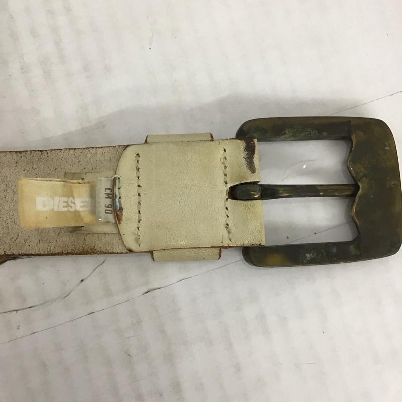 ディーゼル DIESEL ベルト・バックル ベルト レザー ロゴ、文字 白 / ホワイト /  メンズ USED 古着 中古 10115068