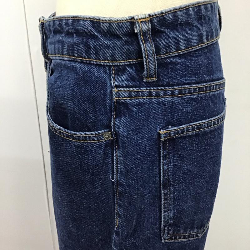 ザラ ZARA パンツ デニム、ジーンズ デニムパンツ ストレートパンツ ワイドパンツ カジュアルパンツ 38 無地 インディゴ / インディゴ /  レディース USED 古着 中古 10117863