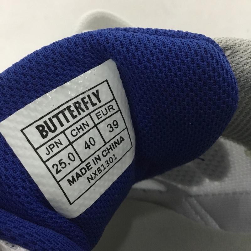 バタフライ BUTTERFLY スニーカー スニーカー 93600 レゾライン トライネックス 卓球シューズ 25.0cm 25.0cm ロゴ、文字 青 / ブルー / X 白 / ホワイト / X 黒 / ブラック /  レディース USED 古着 中古 10142516