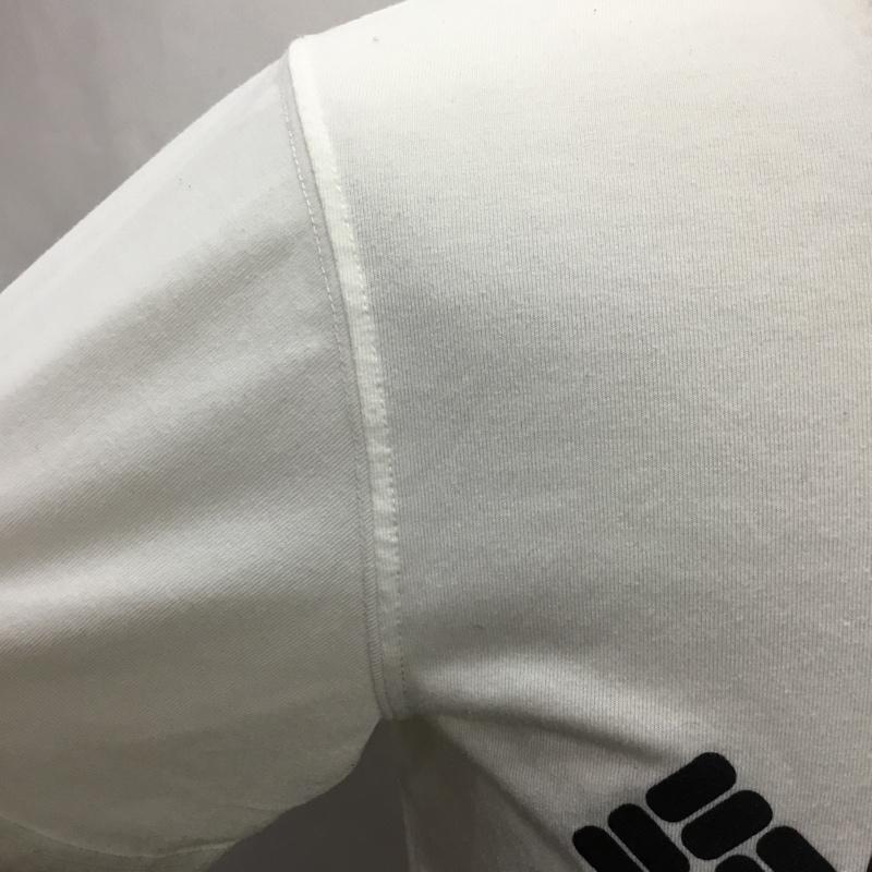 コロンビア Columbia Tシャツ 半袖 半袖カットソー プリントTシャツ クルーネックカットソー S ロゴ、文字 白 / ホワイト /  メンズ USED 古着 中古 10114096