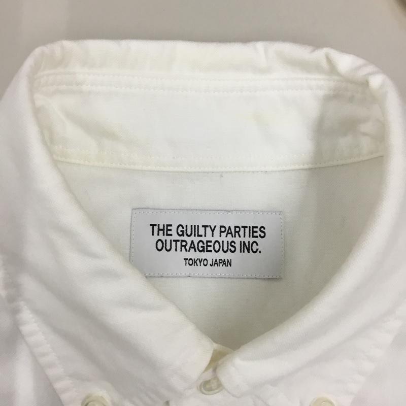 ワコマリア WACKO MARIA シャツ、ブラウス 長袖 長袖シャツ カラーシャツ ポケットシャツ 長袖カットソー ボタンダウンシャツ M プリント 白 / ホワイト /  メンズ USED 古着 中古 10117525