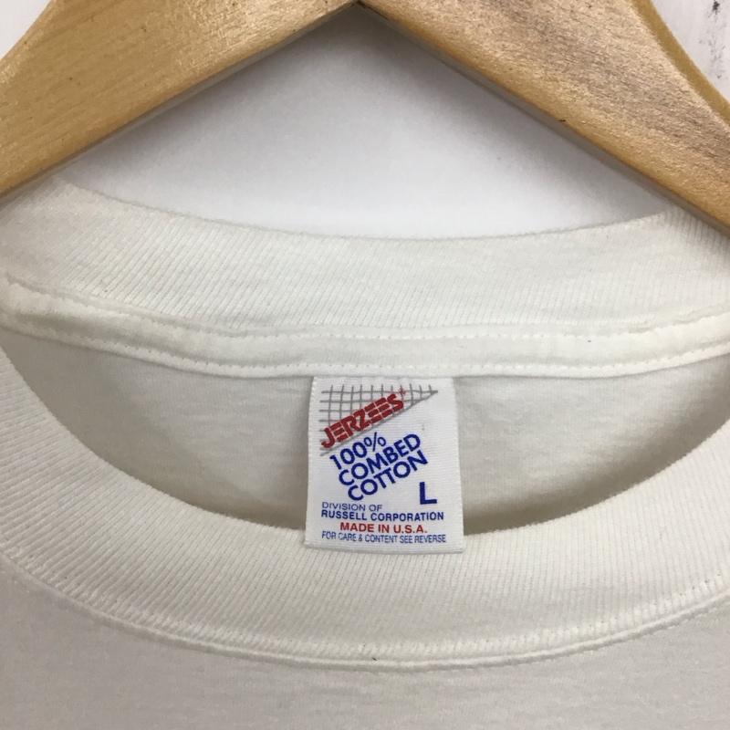 ジャージーズ JERZEES Tシャツ 半袖 半袖カットソー プリントTシャツ クルーネックカットソー salvadordali L プリント 白 / ホワイト /  メンズ USED 古着 中古 10134885