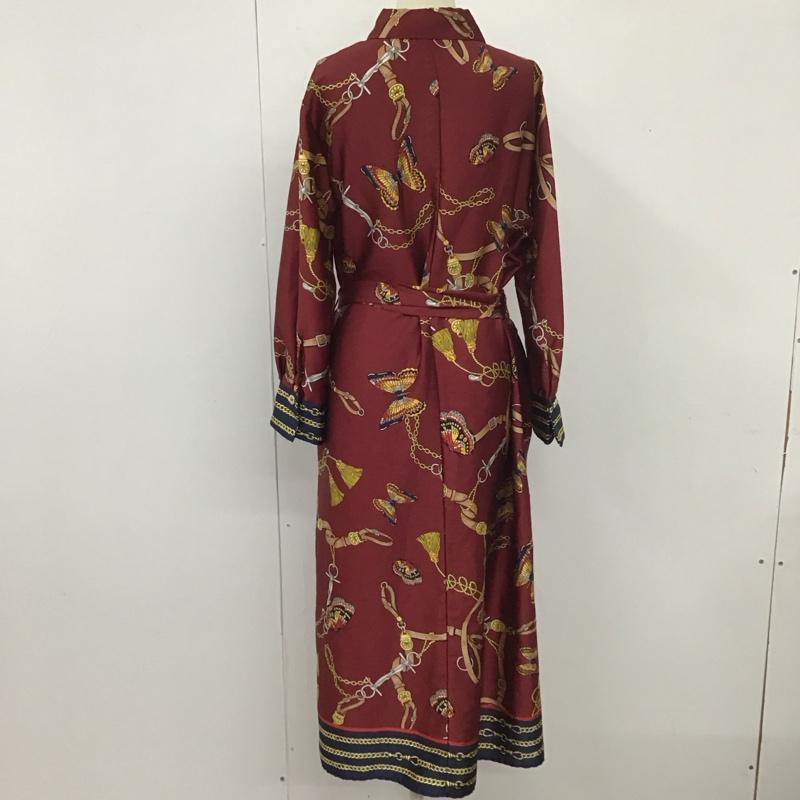 ザラベーシック ZARA BASIC ワンピース ロングスカート 長袖シャツワンピース カラーシャツワンピース ロングワンピース M プリント マルチカラー / マルチカラー /  レディース USED 古着 中古 10112203
