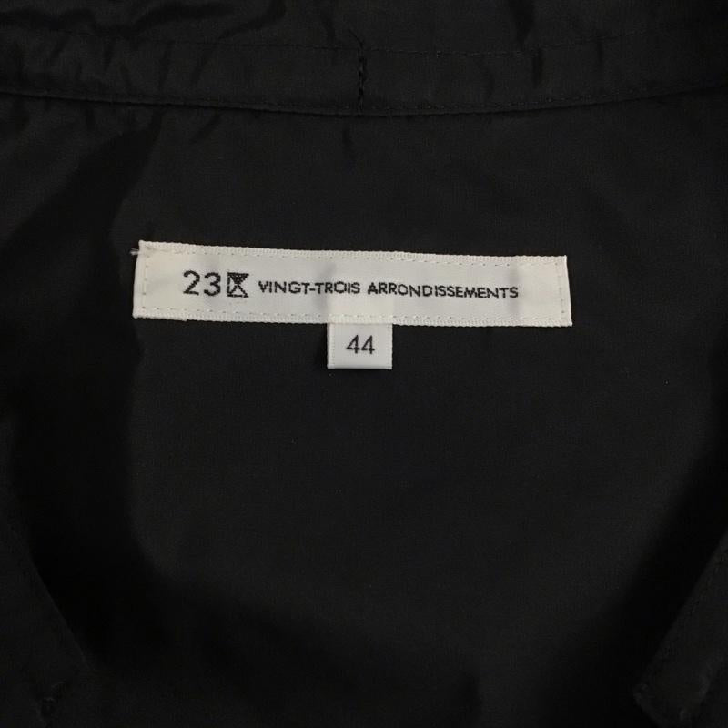 ニジュウサンク 23区 ワンピース ロングスカート 半袖ロングワンピース フレアスカート Vネック 44 無地 黒 / ブラック /  レディース USED 古着 中古 10122499