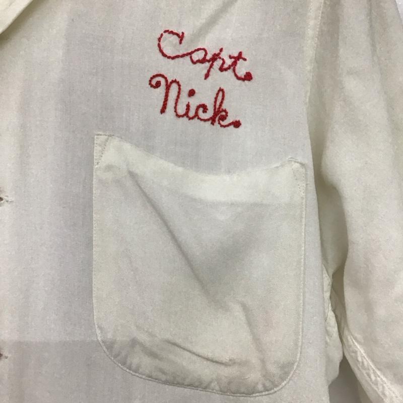 キングルイ King Louie シャツ、ブラウス 半袖 ボーリングシャツ 半袖シャツ 古着 ヴィンテージ 50S M ロゴ、文字 白 / ホワイト / X 赤 / レッド /  メンズ USED 古着 中古 10135487