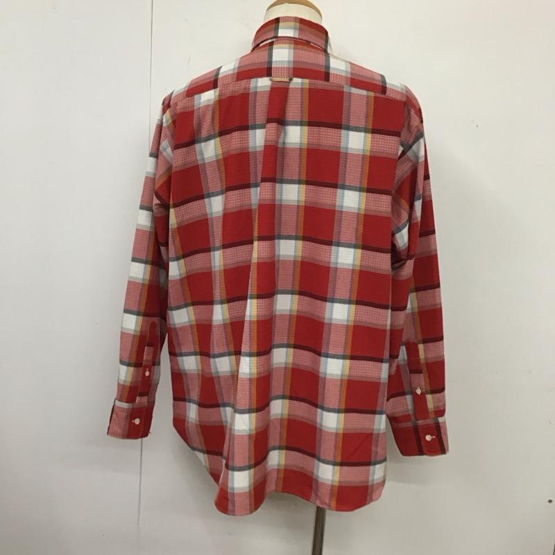 ビームスプラス BEAMS + シャツ、ブラウス 長袖 38-11-0673-139 B.D.Dobby Plaid Classic Fit ボタンダウンシャツ L チェック 赤 / レッド /  メンズ USED 古着 中古 10125803