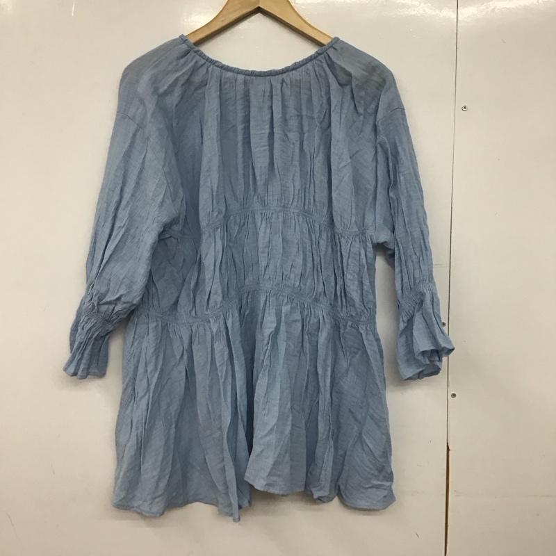 ローリーズファーム LOWRYS FARM シャツ、ブラウス 七分袖 FREE 無地 水色 / ライトブルー /  レディース USED 古着 中古 10146968
