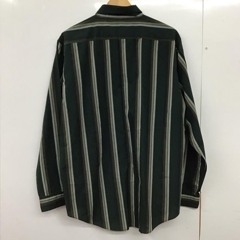 ピューリタン PURITAN シャツ、ブラウス 長袖 長袖シャツ ストライプシャツ カラーシャツ XL ストライプ カーキ / カーキ /  メンズ USED 古着 中古 10150274