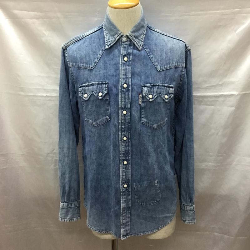 ブルーブルー BLUE BLUE シャツ、ブラウス 長袖 デニムシャツ ウエスタンシャツ 2 無地 青 / ブルー /  メンズ USED 古着 中古 10116083