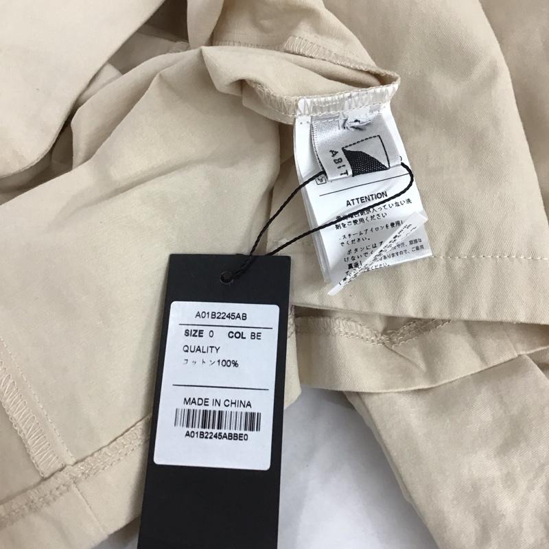 アビトーキョー ABITOKYO ワンピース ロングスカート A01B2245AB ロングシャツワンピース 半袖 ノーカラー 0 無地 ベージュ / ベージュ /  レディース USED 古着 中古 10114021