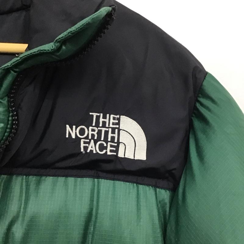 ザノースフェイス THE NORTH FACE ジャケット、上着 ジャンパー、ブルゾン nf003as ダウンジャケット アウター ジップアップジャケット M ロゴ、文字 黒 / ブラック / X 緑 / グリーン /  メンズ USED 古着 中古 10138153