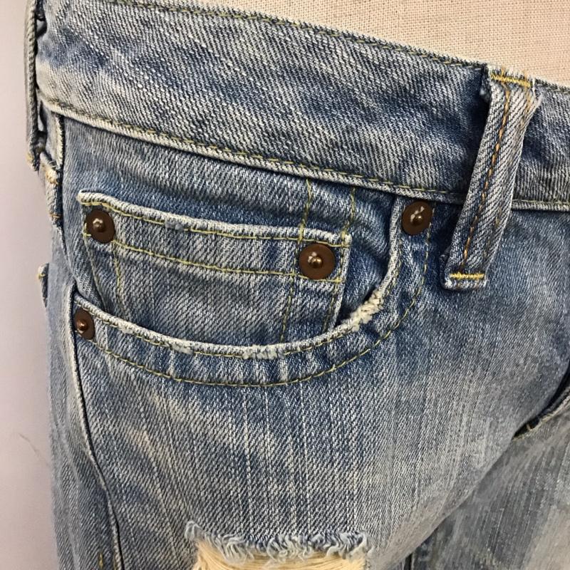 ロイスクレヨン LOISCRAYON パンツ デニム、ジーンズ 12000701 ジーパン 1 ダメージ加工 水色 / ライトブルー /  レディース USED 古着 中古 10114469