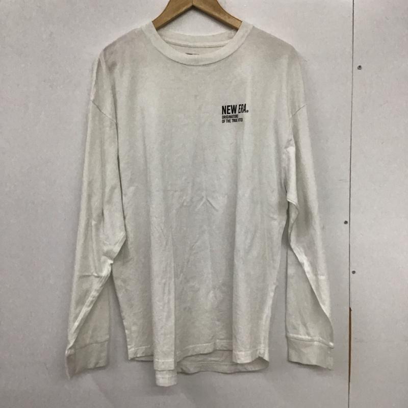 ニューエラ NEW ERA Tシャツ 長袖 長袖カットソー プリントTシャツ クルーネックカットソー XL ロゴ、文字 白 / ホワイト /  メンズ USED 古着 中古 10140525