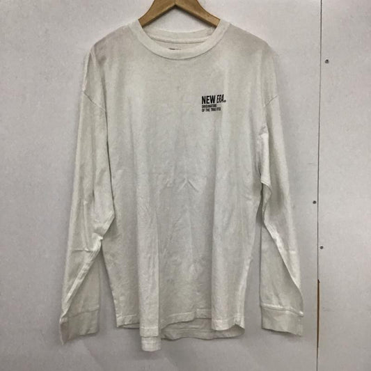 ニューエラ NEW ERA Tシャツ 長袖 長袖カットソー プリントTシャツ クルーネックカットソー XL ロゴ、文字 白 / ホワイト /  メンズ USED 古着 中古 10140525