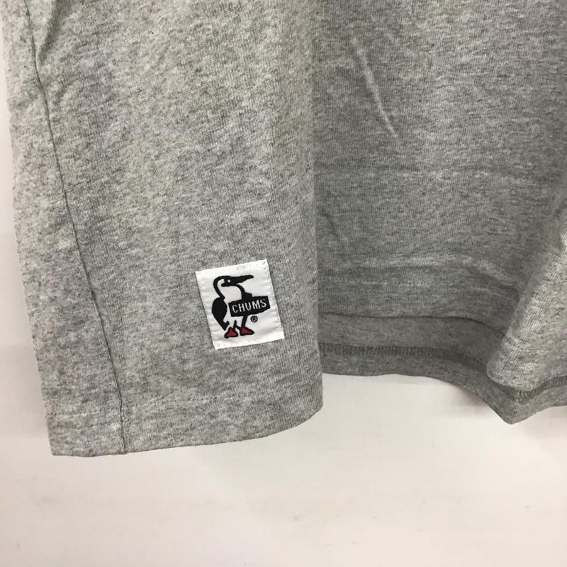 チャムス CHUMS Tシャツ 半袖 L ロゴ、文字 X プリント 灰 / グレー /  レディース USED 古着 中古 10137177