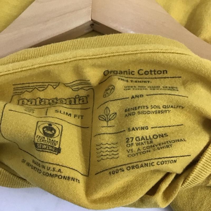 パタゴニア patagonia Tシャツ 半袖 半袖カットソー プリントTシャツ クルーネックカットソー S プリント 黄 / イエロー /  メンズ USED 古着 中古 10131162