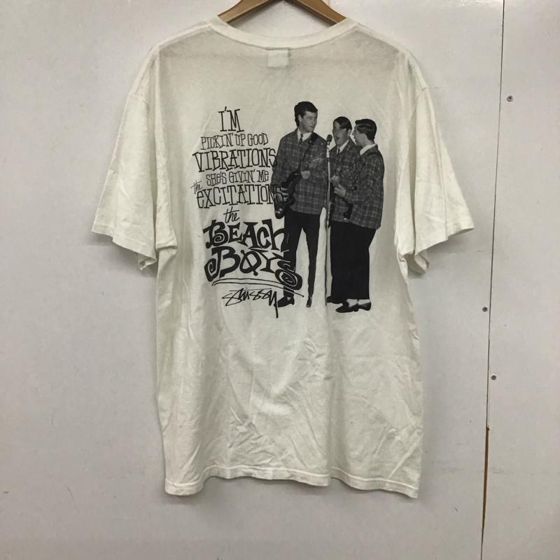 ステューシー STUSSY Tシャツ 半袖 半袖カットソー プリントTシャツ クルーネックカットソー バンドTシャツ L プリント 白 / ホワイト /  メンズ USED 古着 中古 10134801