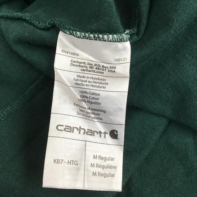 カーハート Carhartt Tシャツ 半袖 半袖カットソー 無地Tシャツ クルーネックカットソー M ロゴ、文字 緑 / グリーン /  メンズ USED 古着 中古 10112505